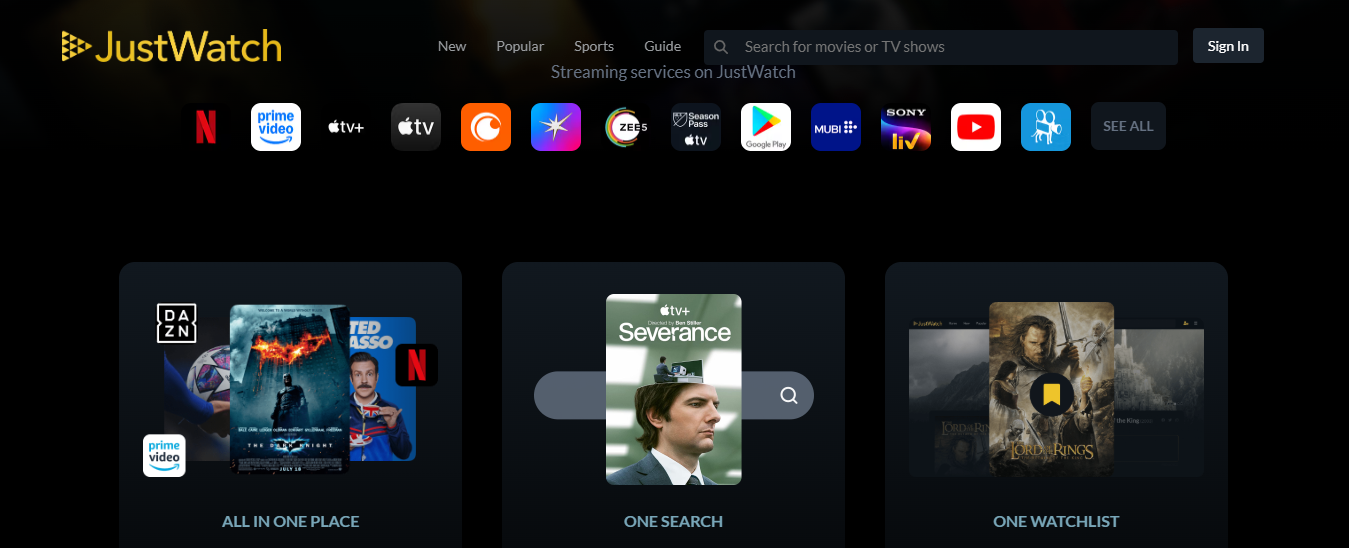 JustWatch a fun website